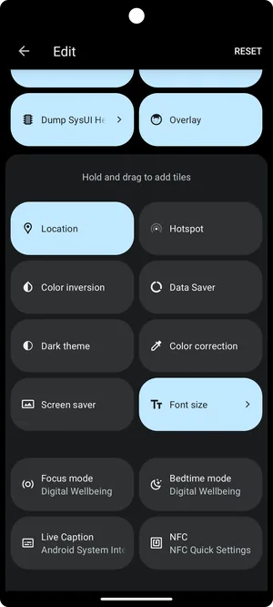 NFC Quick Settings